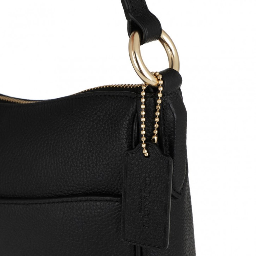 Coach Black Pebbled Leather Crossbody Bag with Gold Hardware - Picture 9 of 15